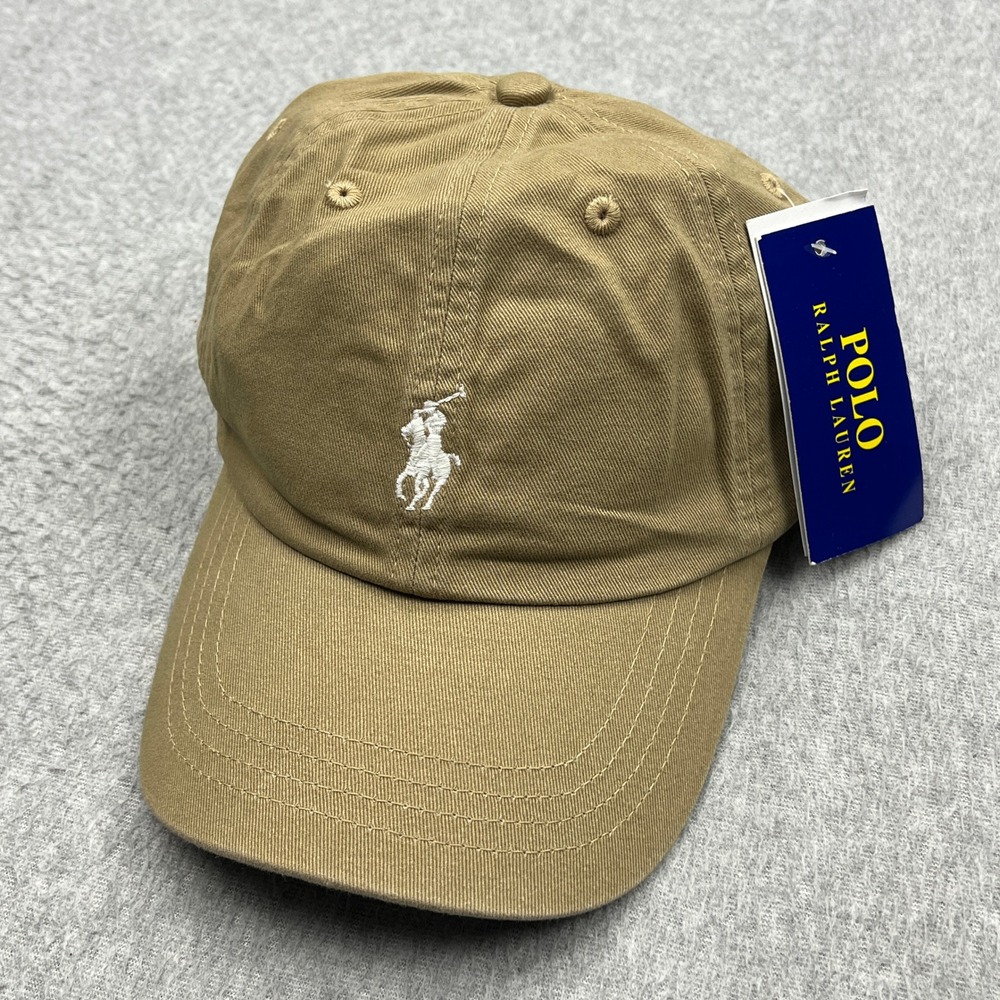 NEW Polo Ralph Lauren Iconic Cotton Chino Ball Cap Adult Khaki Tan Pony Logo Hat